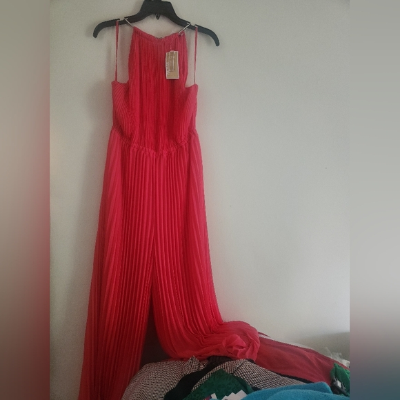 Michael kors sleeveless halterneck pleated jumpsuit coralBNWT NO LOW BALLING!!